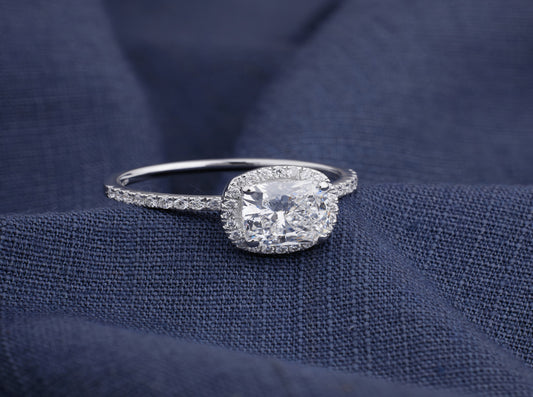 Cushion-cut Halo Ring
