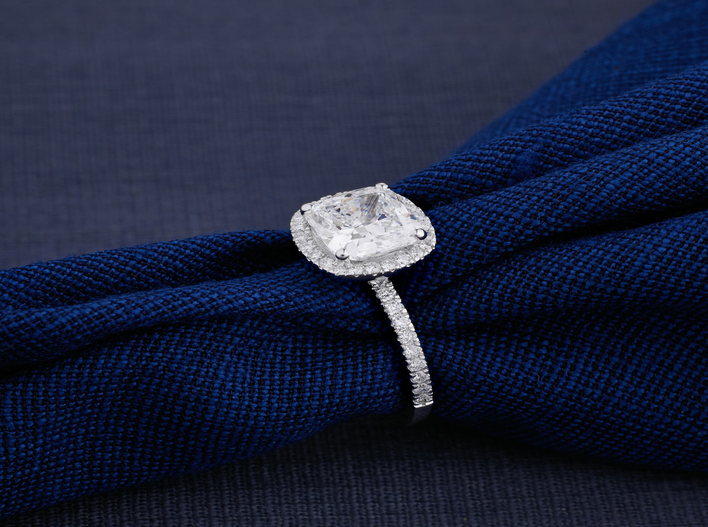 Cushion-cut Halo Ring