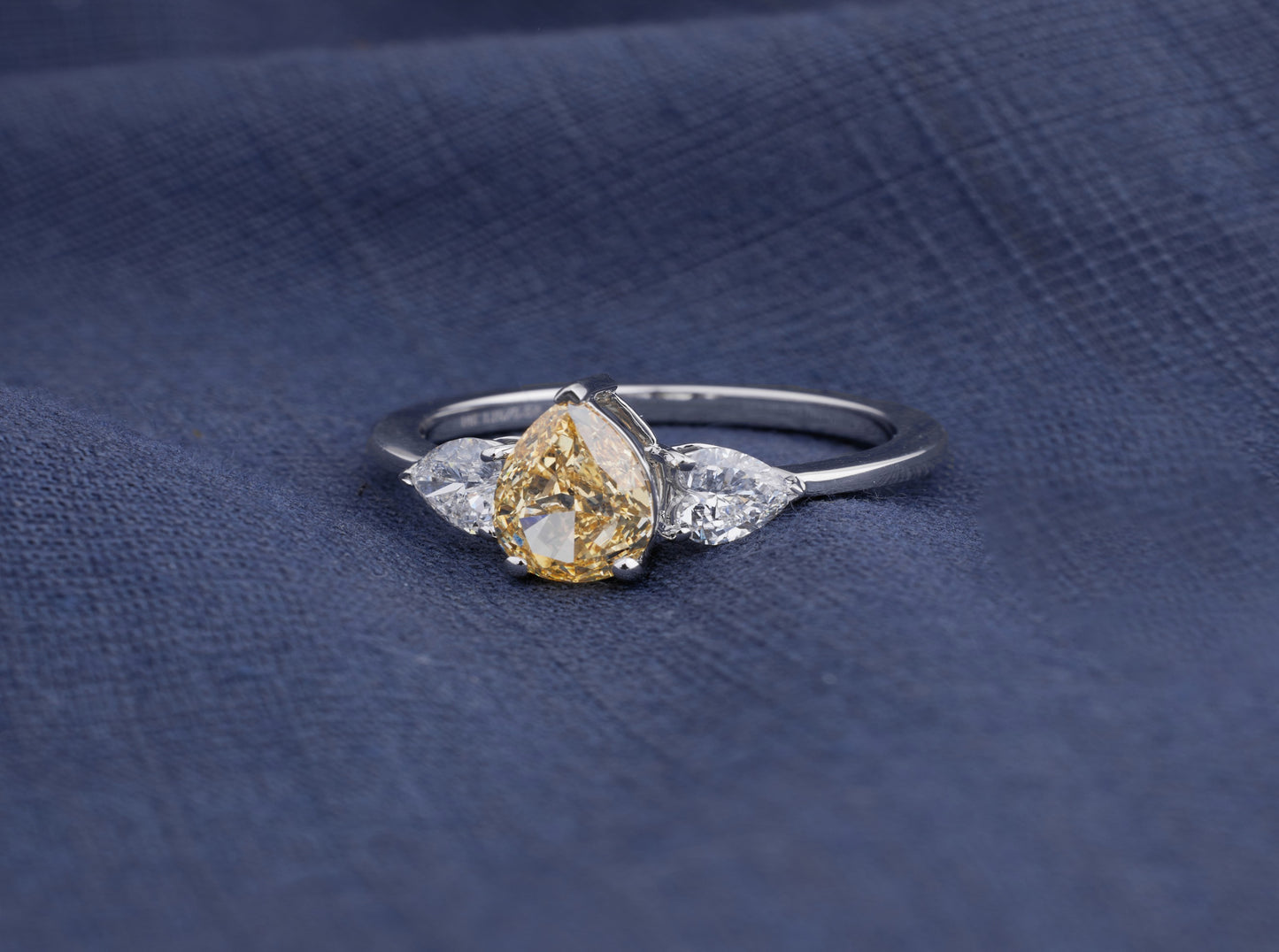 Golden Aura Pear Trilogy Ring