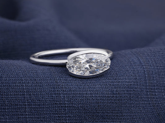 Luna Crest Oval Solitaire Ring