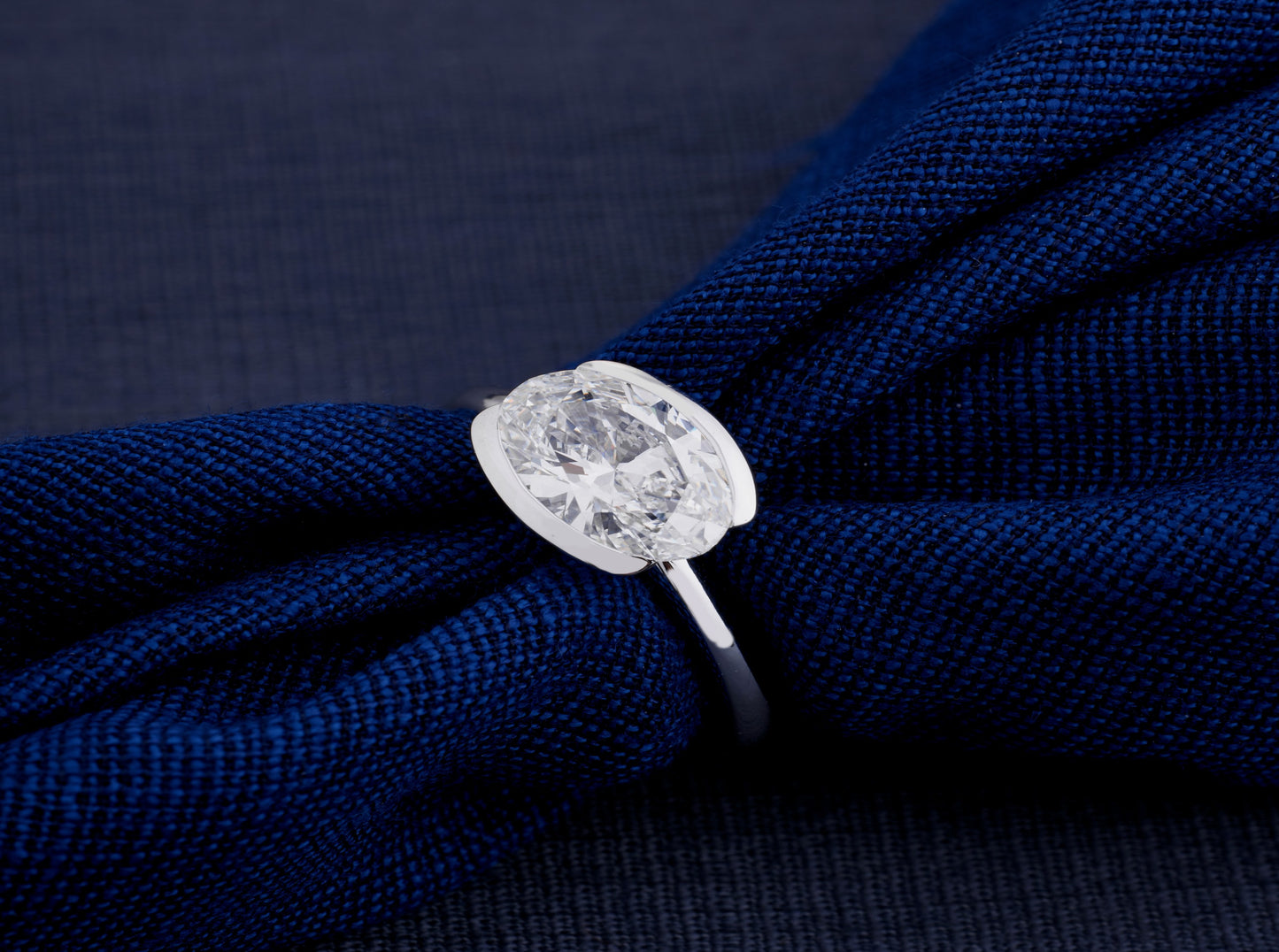 Luna Crest Oval Solitaire Ring