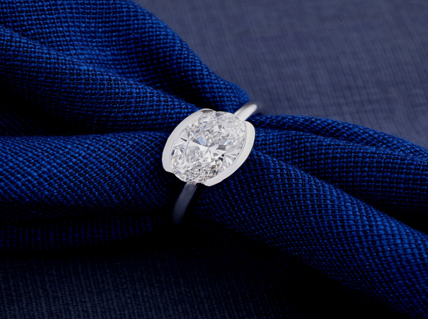 Luna Crest Oval Solitaire Ring