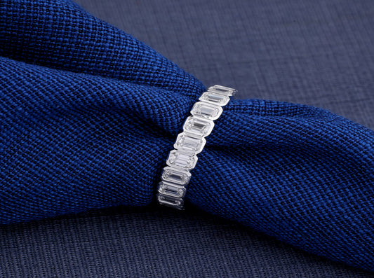 Celeste Emerald-Cut Eternity Band