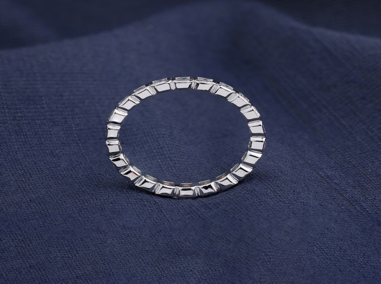 Celeste Emerald-Cut Eternity Band