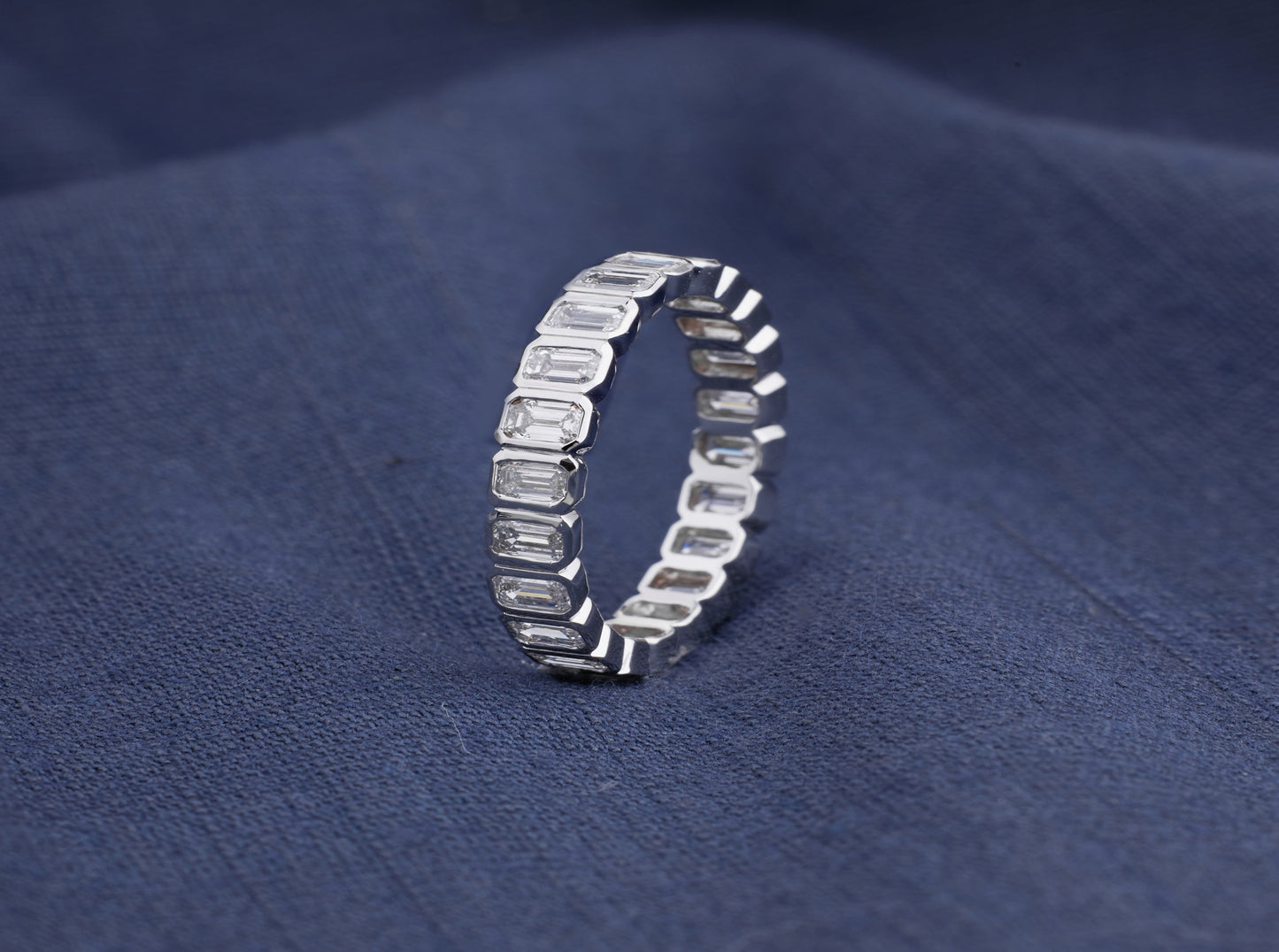Celeste Emerald-Cut Eternity Band