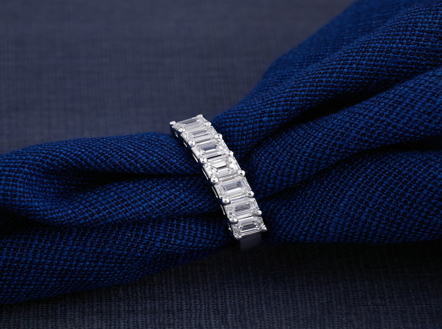Aurora Emerald-Cut Half Eternity Ring