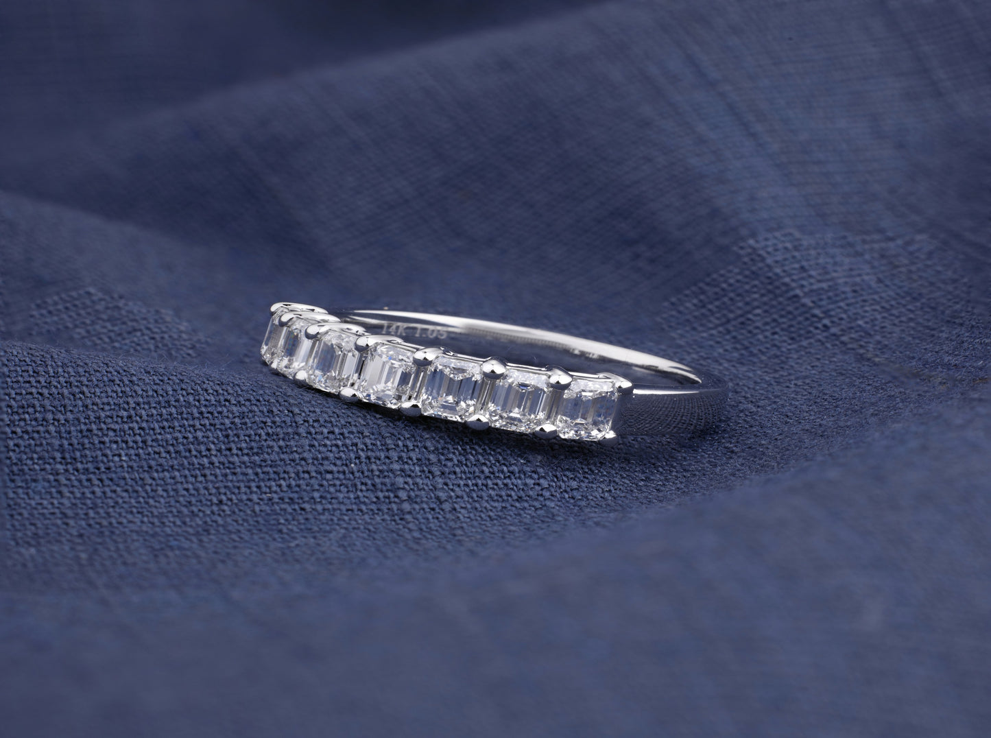 Aurora Emerald-Cut Half Eternity Ring