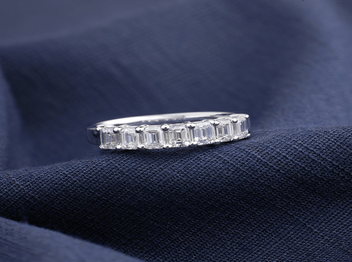 Aurora Emerald-Cut Half Eternity Ring