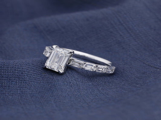Celestia Emerald-Cut Engagement Ring