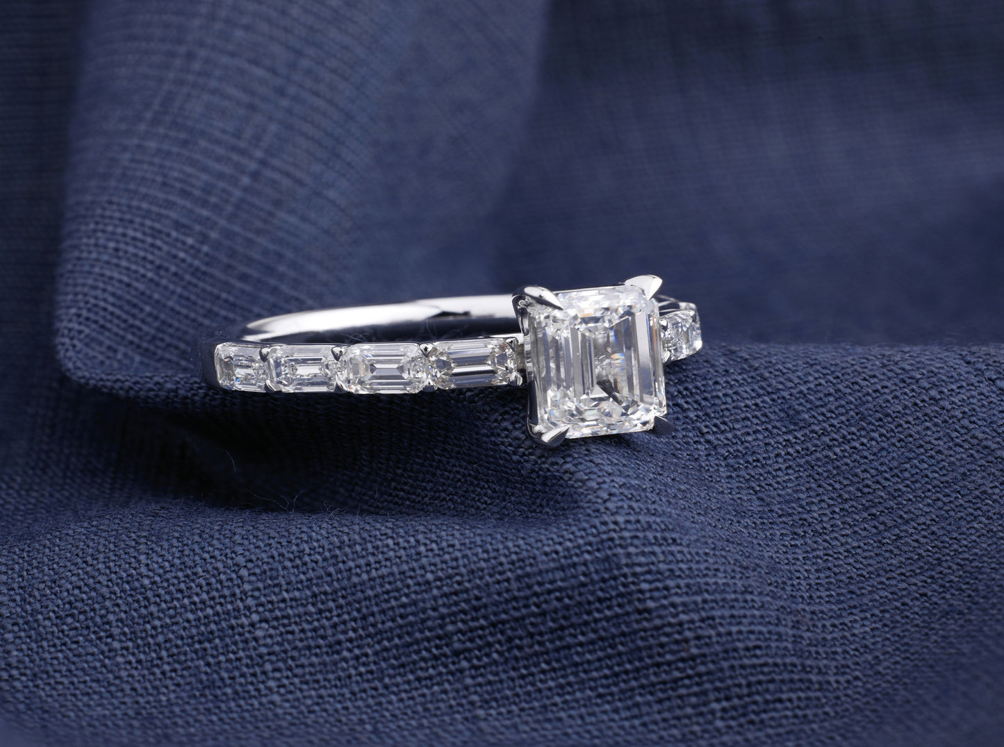 Celestia Emerald-Cut Engagement Ring