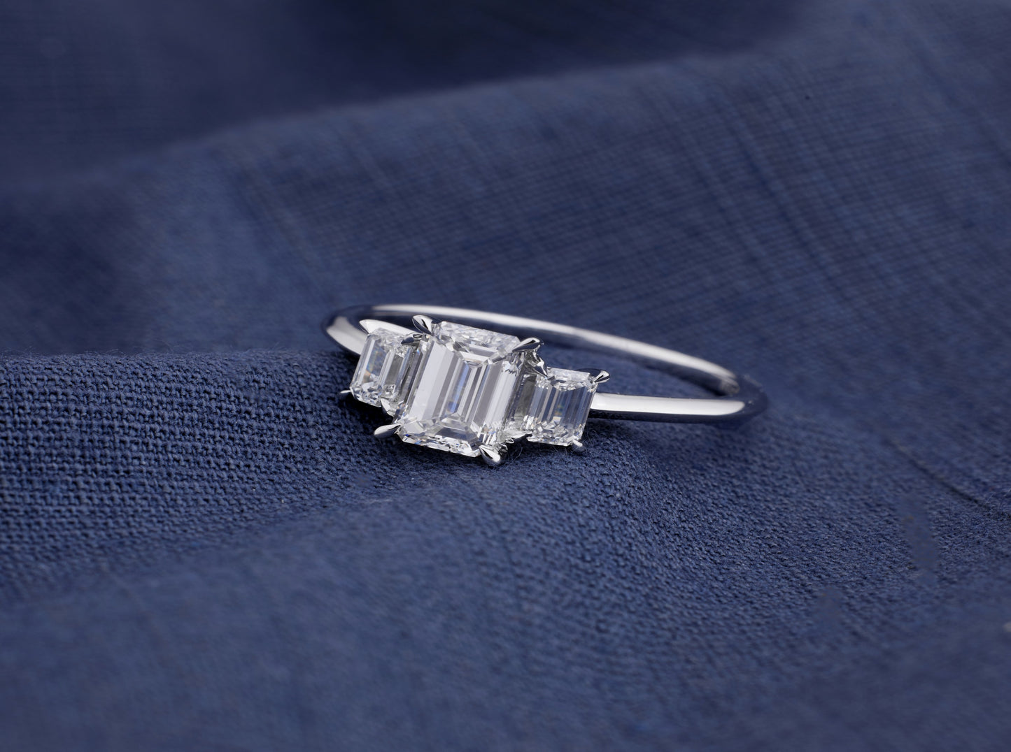 Trinity Emerald-Cut Ring
