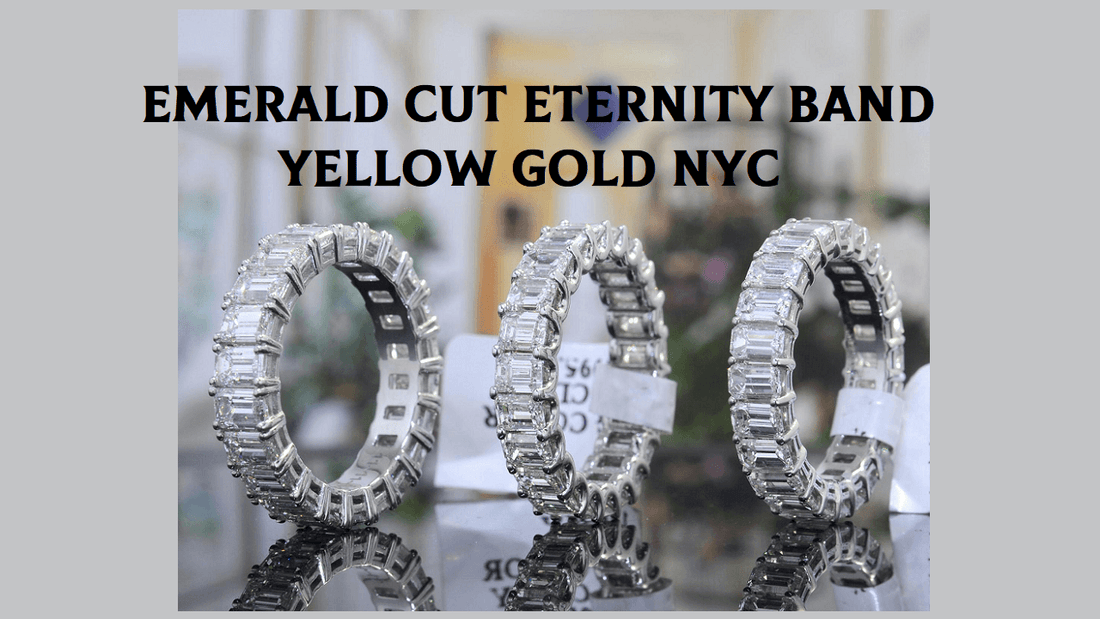 Emerald Cut Eternity Band Yellow Gold NYC