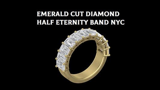Emerald Cut Diamond Half Eternity Band NYC