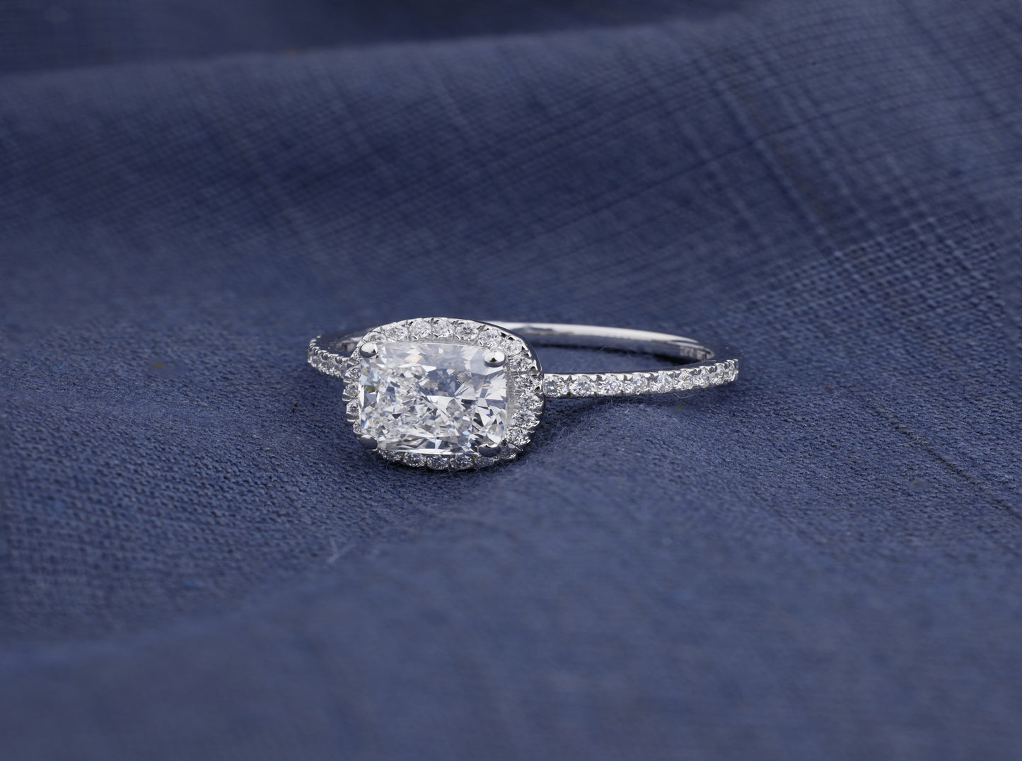 Cushion-cut Halo Ring
