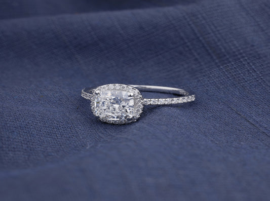 Cushion-cut Halo Ring