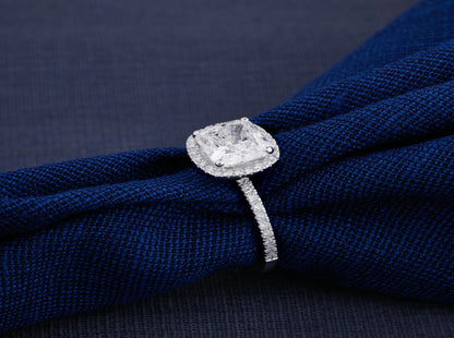 Cushion-cut Halo Ring