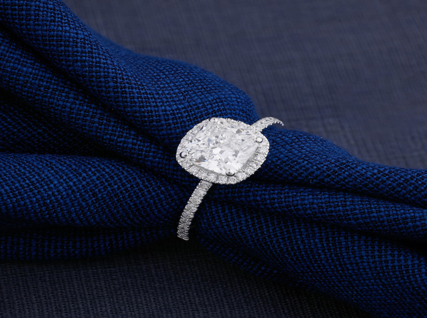 Cushion-cut Halo Ring