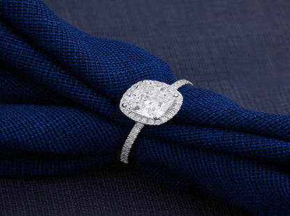 Cushion-cut Halo Ring