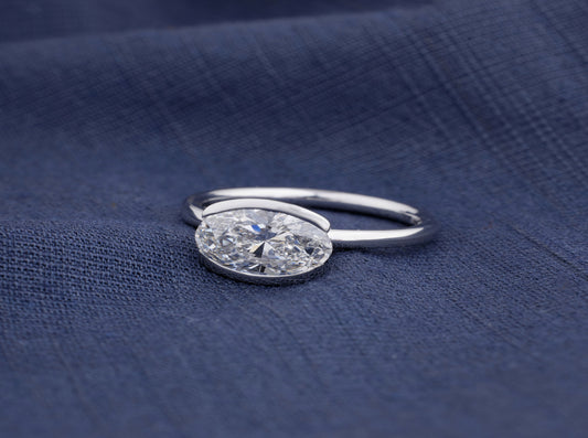 Luna Crest Oval Solitaire Ring