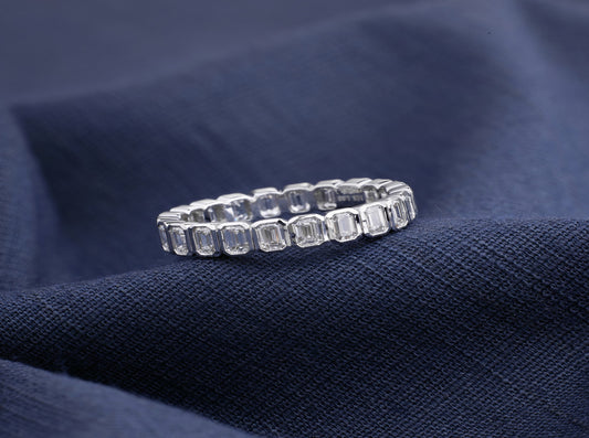 Celeste Emerald-Cut Eternity Band