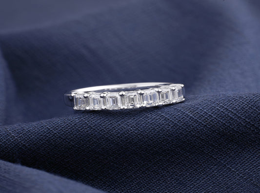 Aurora Emerald-Cut Half Eternity Ring