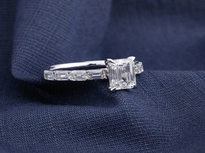Celestia Emerald-Cut Engagement Ring