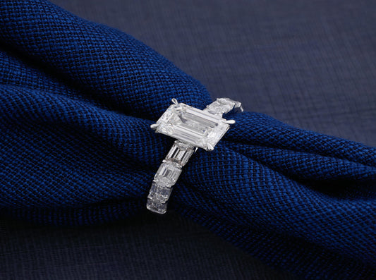 Celestia Emerald-Cut Engagement Ring