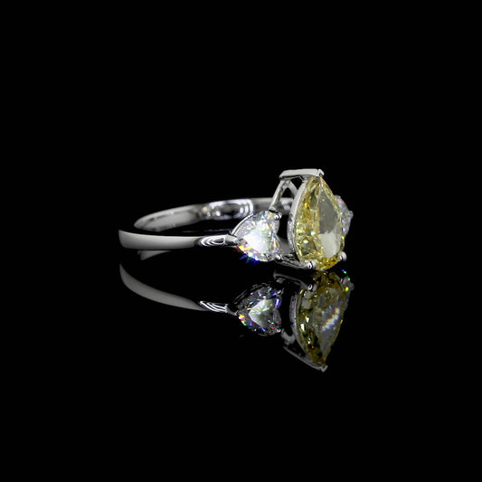 Golden Aura Pear Trilogy Ring