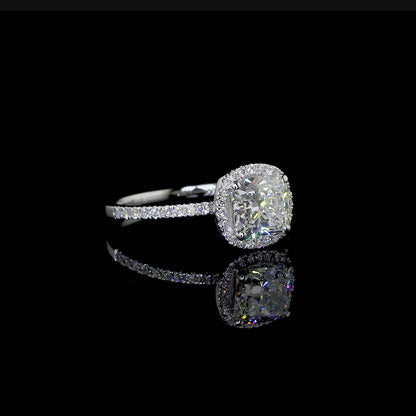 Cushion-cut Halo Ring
