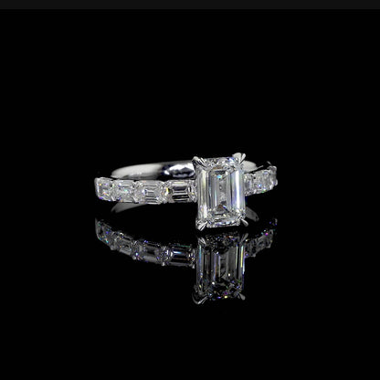 Celestia Emerald-Cut Engagement Ring