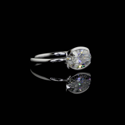 Luna Crest Oval Solitaire Ring